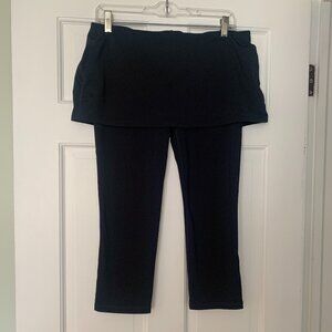 Gap Fit Women's 2-in-1 Black Skirt Capri Crop Leggings/Skort Sz Medium